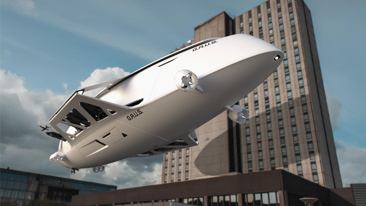 airplane airship zeppelin mobility car concept art industrial design  future uam drone