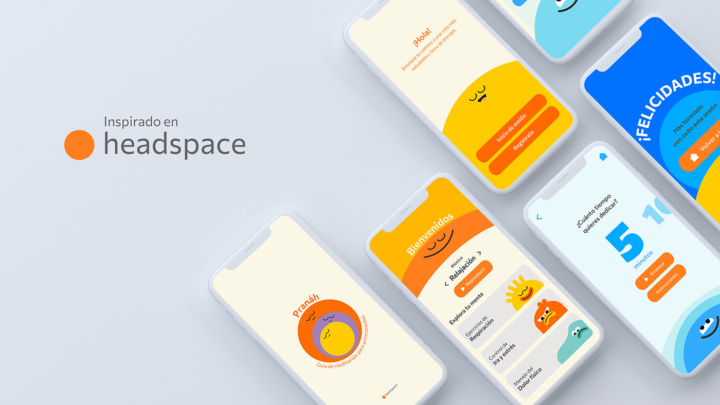 app diseño gráfico headspace meditation UI ux