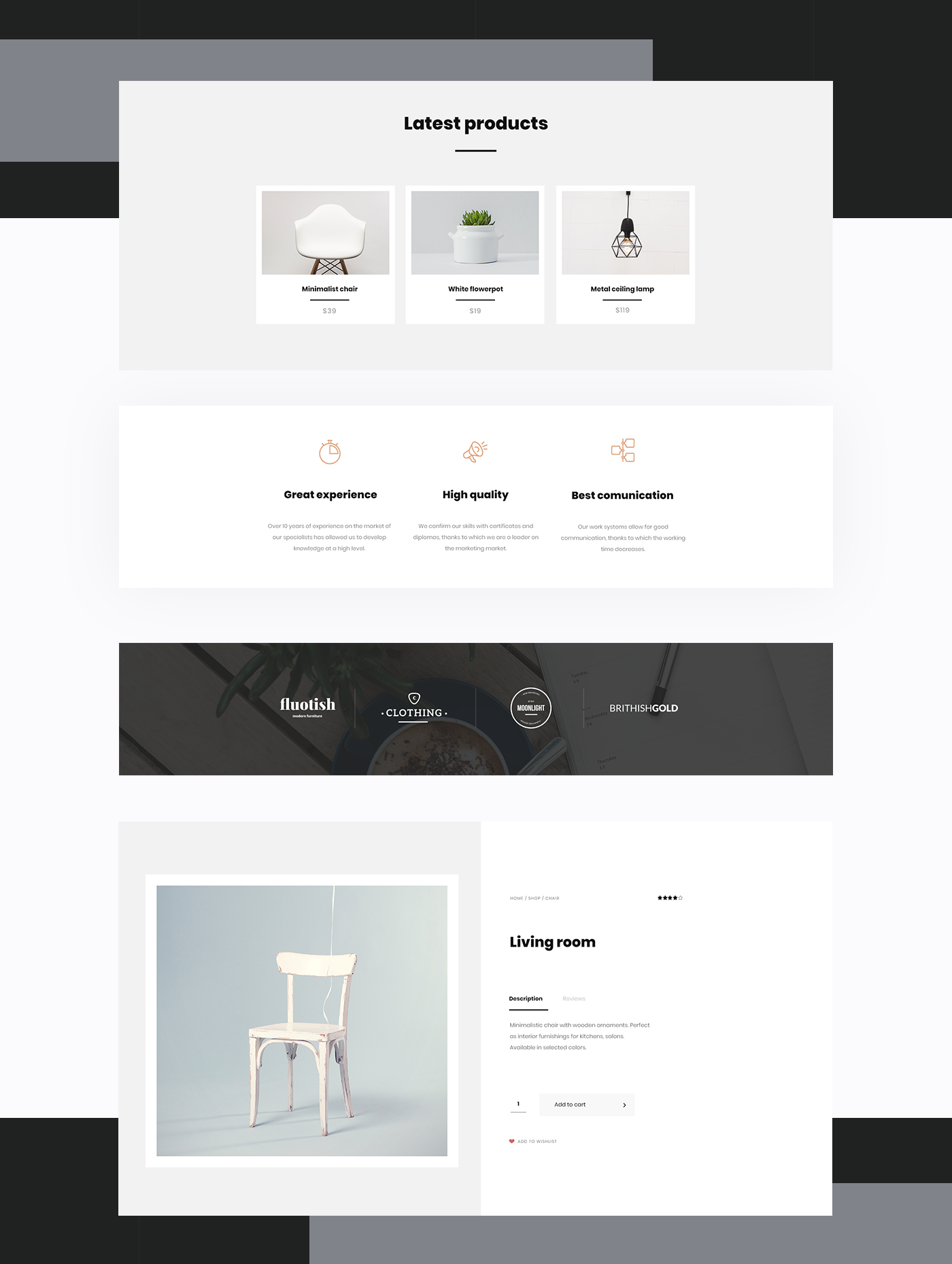 Web Design  UI Theme kit minimalist clean elegant art