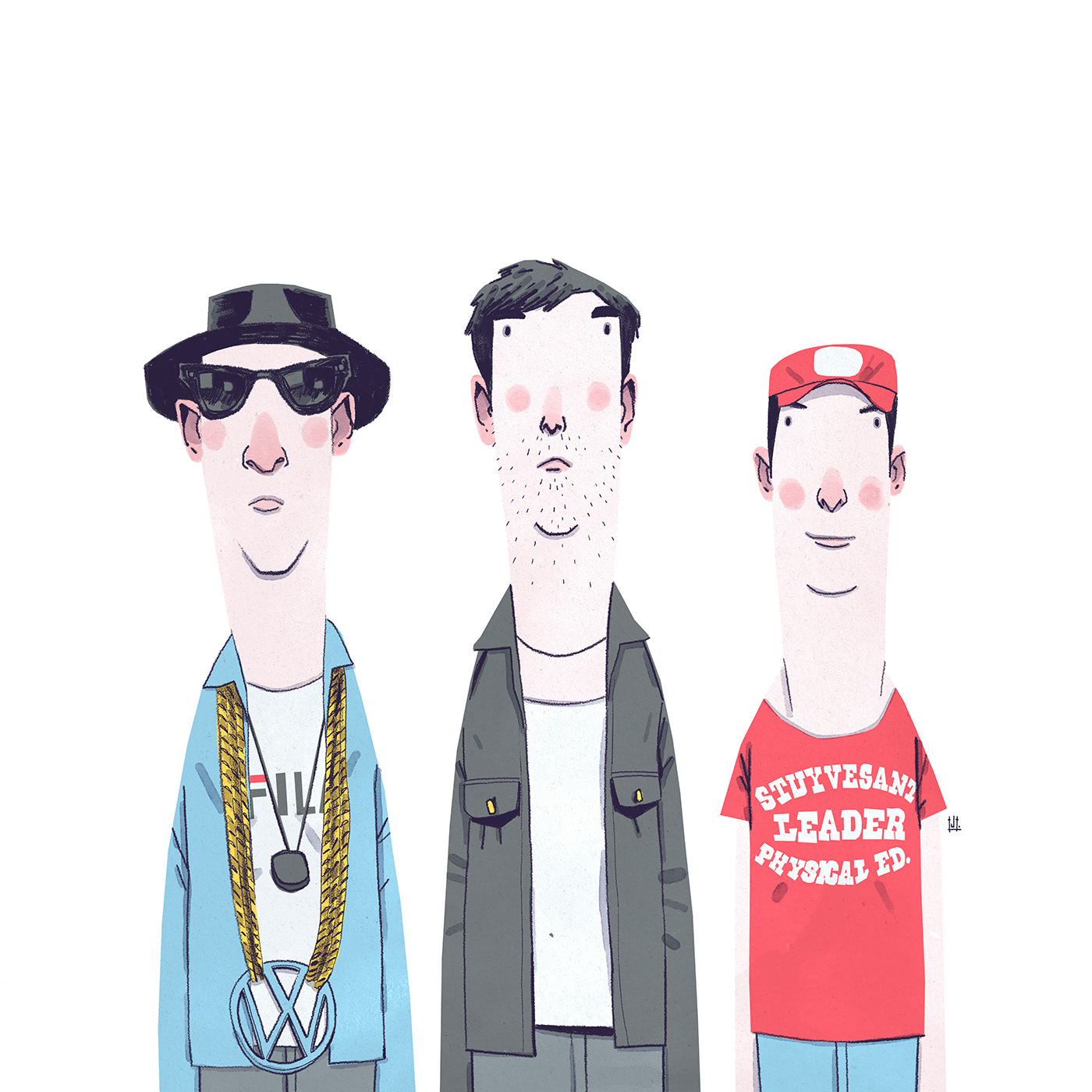 Beastie Boys Brooklyn childrens illustration hip hop music New York pop culture portrait rap rock