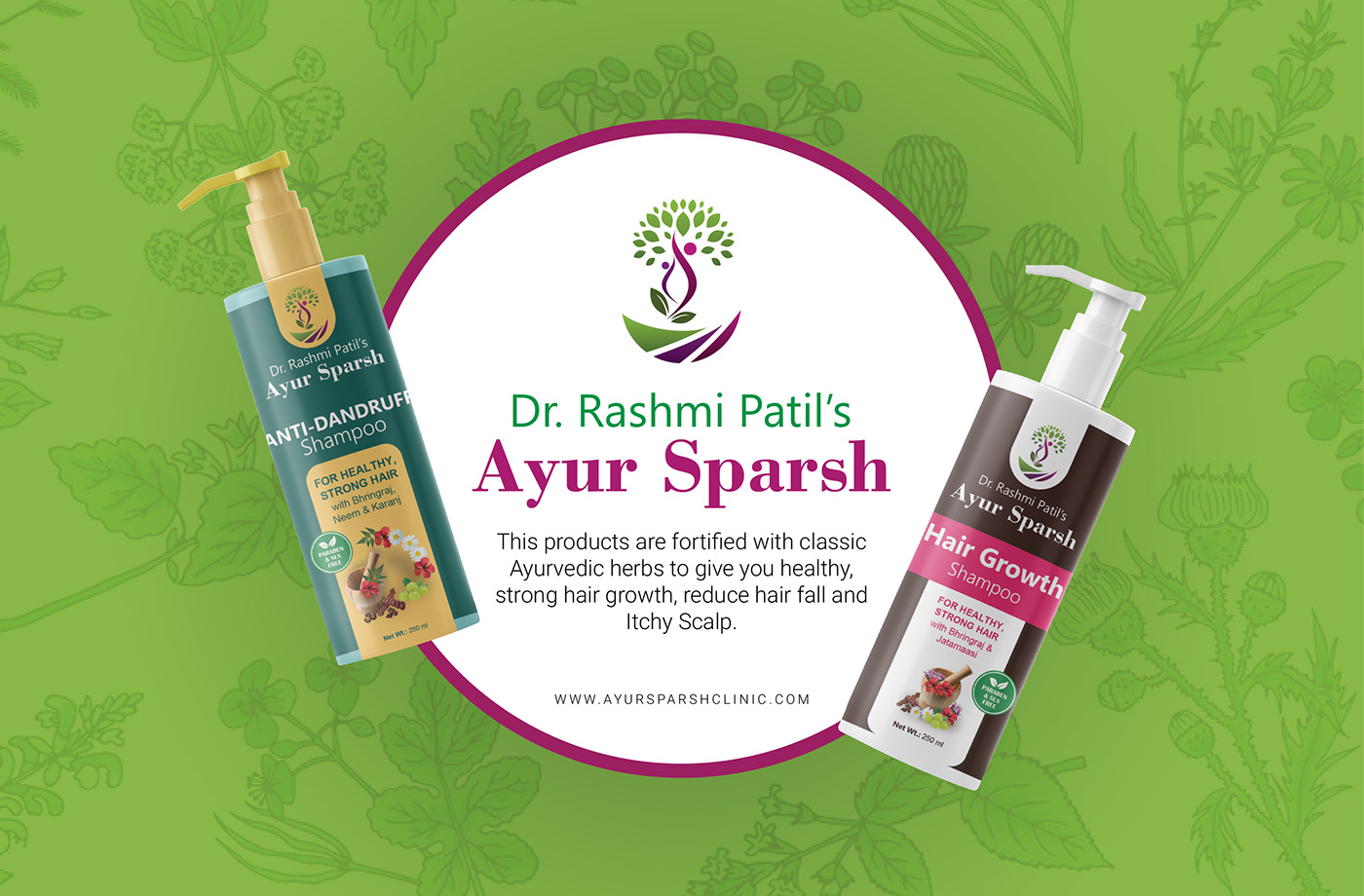 ayur sparsh ayurveda brand identity cosmetics graphic design  Label label design shampoo Social media post visual