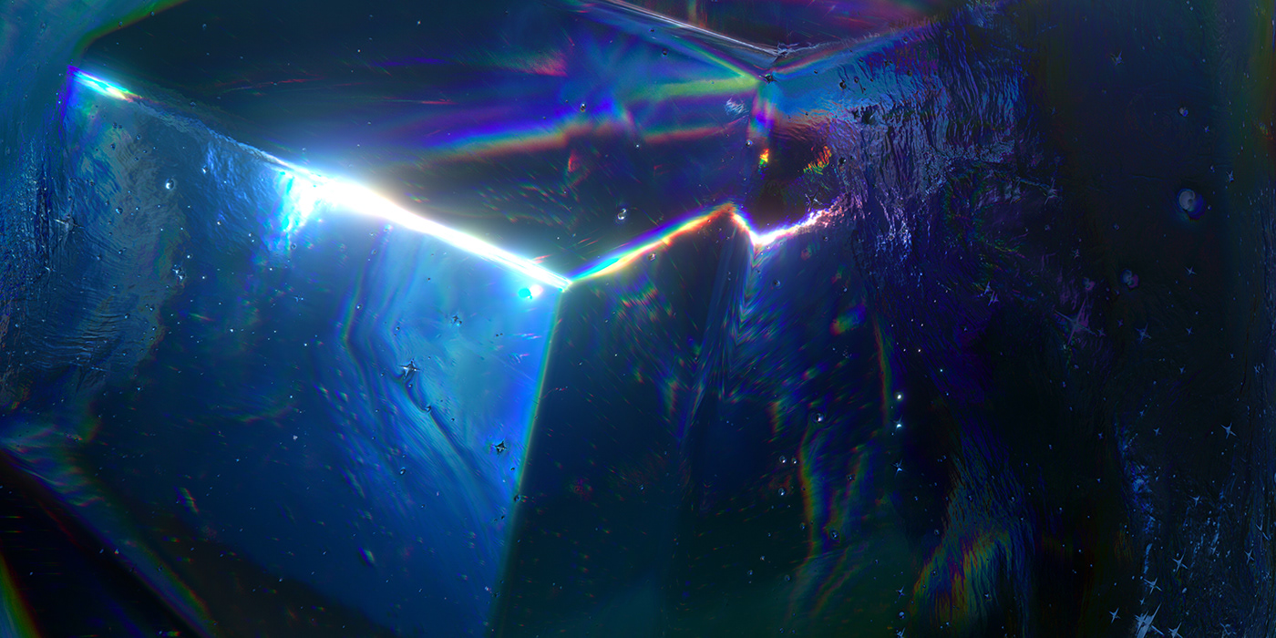 3D abstract animation  crystals Gems glass loop MoGraph octane Space 