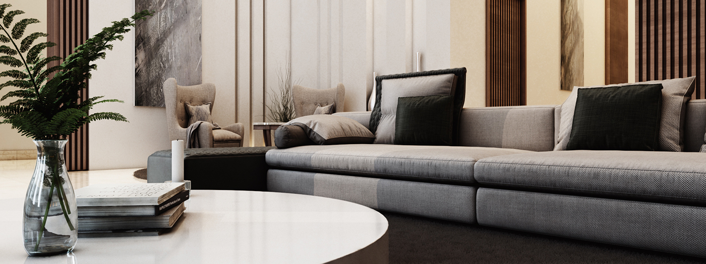 grey living room architectural concept interior design  Interior modern
