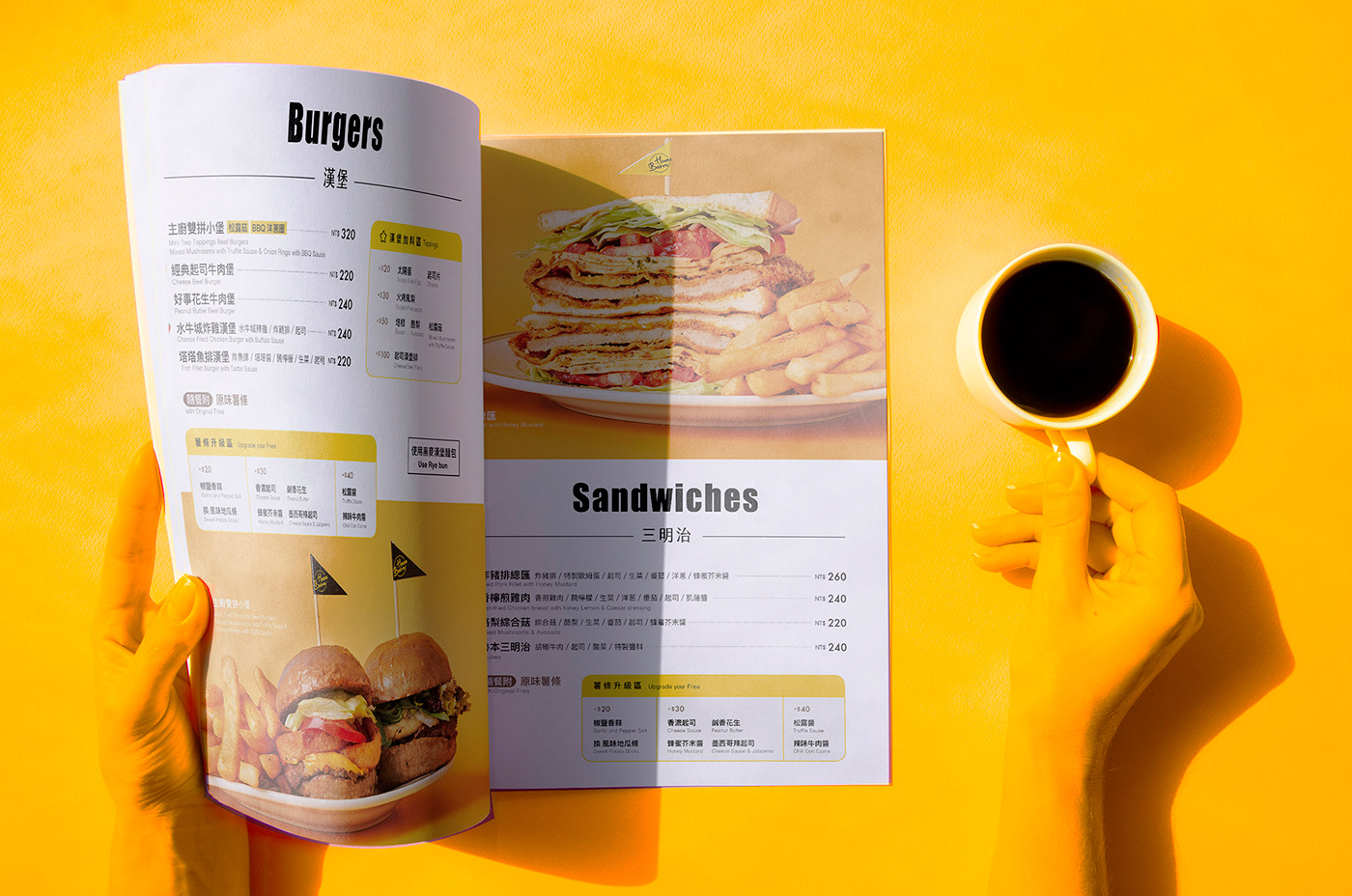 bistro color diner Food  graphic design  menu Photography  Illustrator Choreography   Layout
