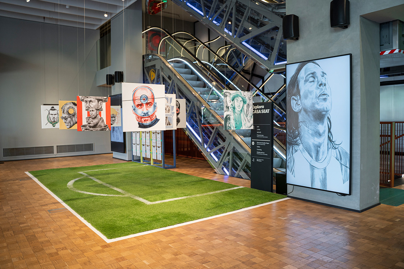 art dibujo Exhibition  football Futbol ILLUSTRATION  indoor portrait soccer sports