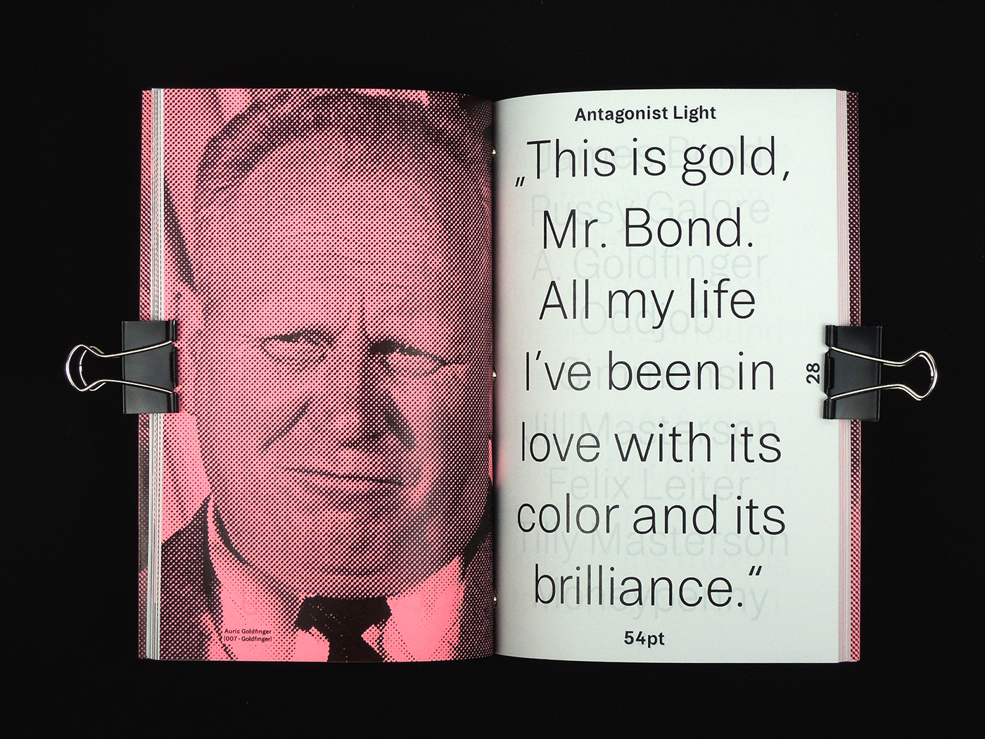 antagonist grotesk Typeface specimen bold black pink book Booklet binding