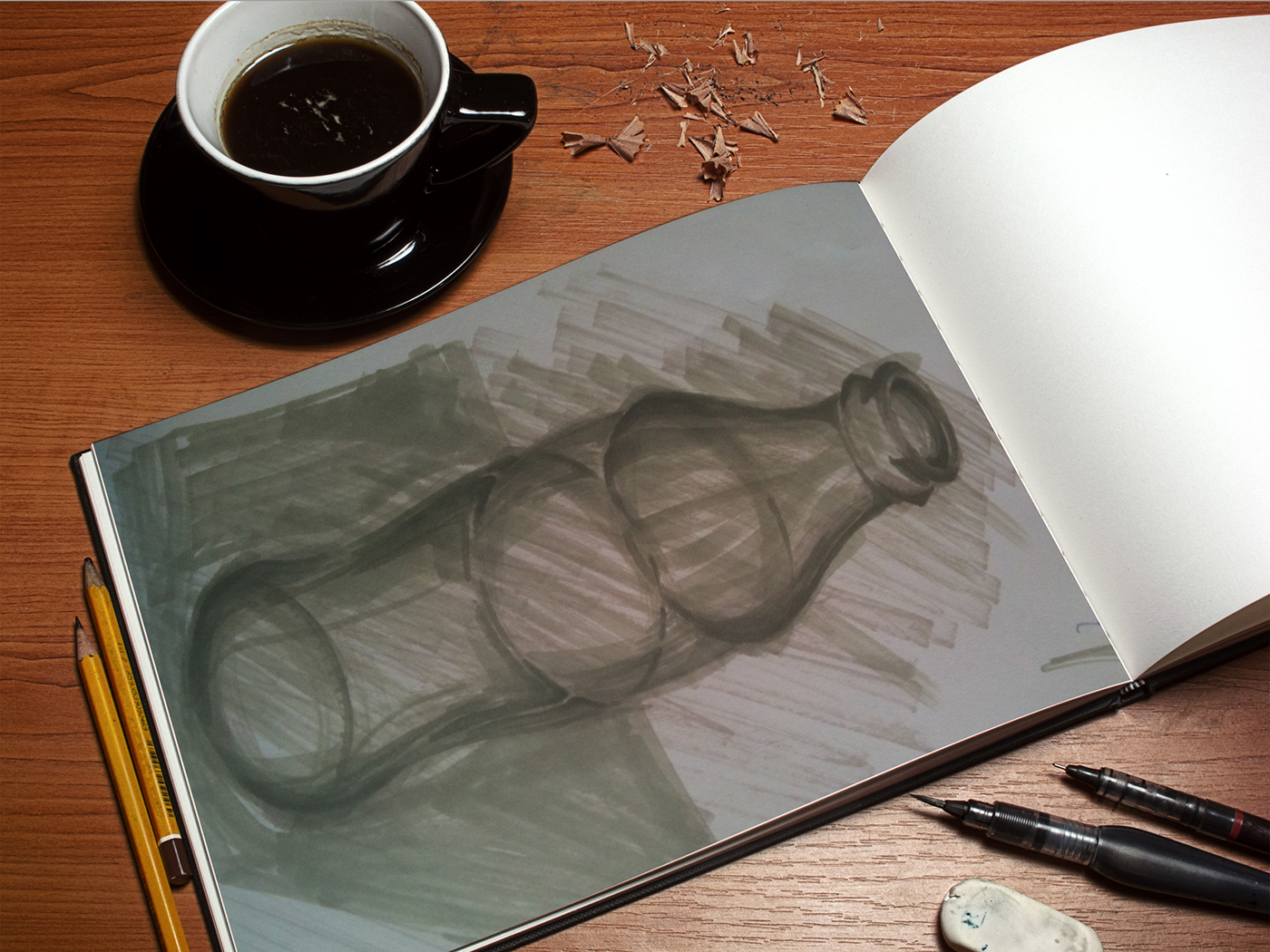 sketchbook moleskine drawings Copic kurecolor pen