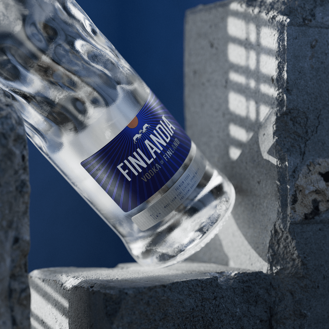 finland CGI bottle alcohol Vodka visualization 3d modeling texturing Render