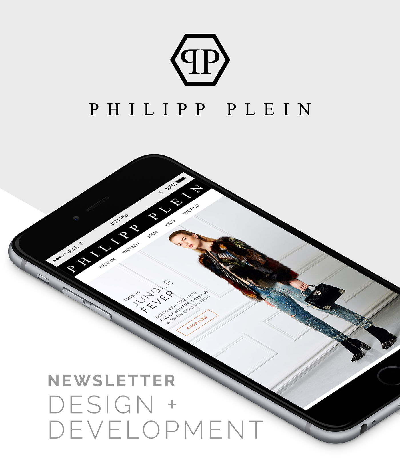 newsletter Philipp Plein  dem online shop direct Email marketing Email marketing   user interface email marketing Responsive Mockup Layout iphone iPad