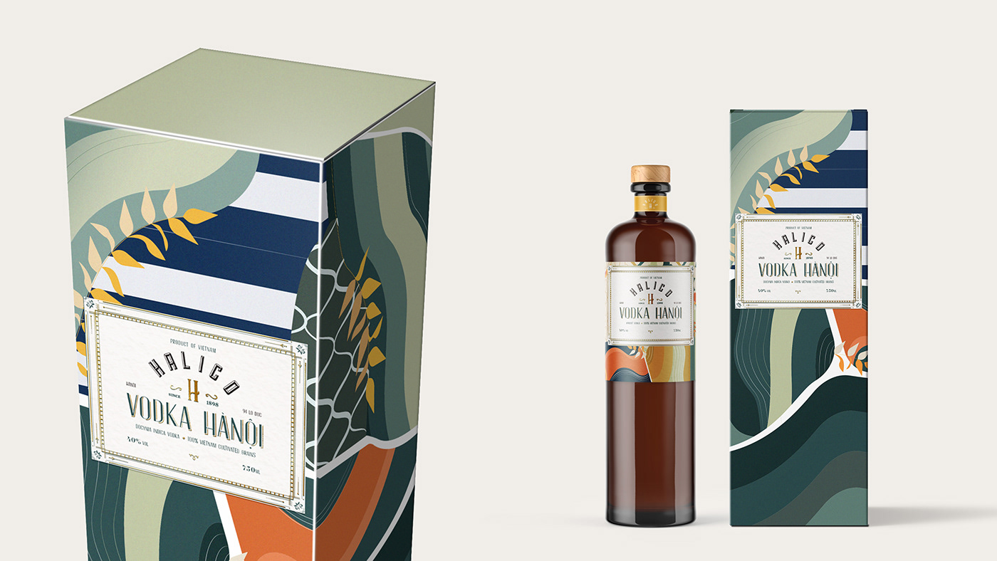 alcohol branding  design graphic design  Halico kha han kelly le Packaging packaging design vodka hanoi Vokda
