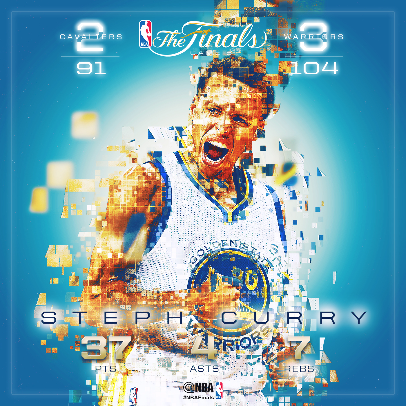 NBA Finals real time live artwork designs Golden State Warriors Cleveland Cavaliers sport basketball LeBron steph curry