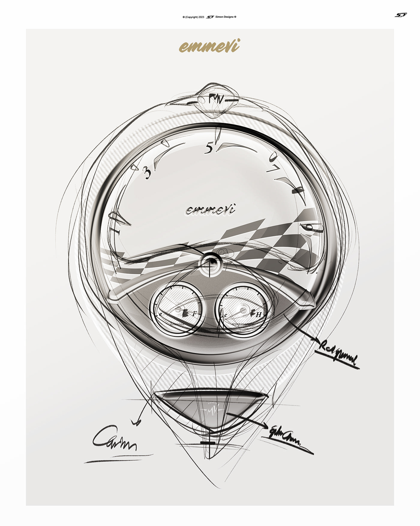 Simon Designs designer speedometer product design  emmevi Prototype Design prototipo art emmevi agusta