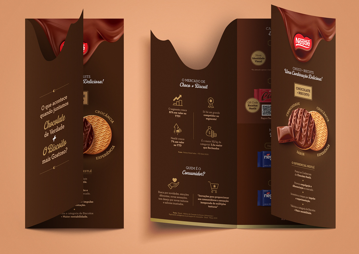 broadside typography   Graphic Designer nestle chocolate sweet folder folder design print InDesign