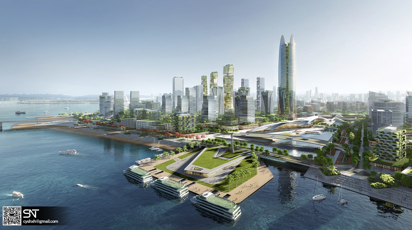 3ds max architecture city Masterplan Render Urban Design urban planning urbanism  
