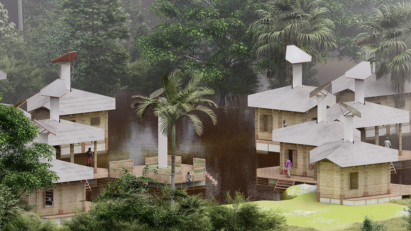 visualization architecture Render 3D exterior Competition lagos Nigeria  flood disaster