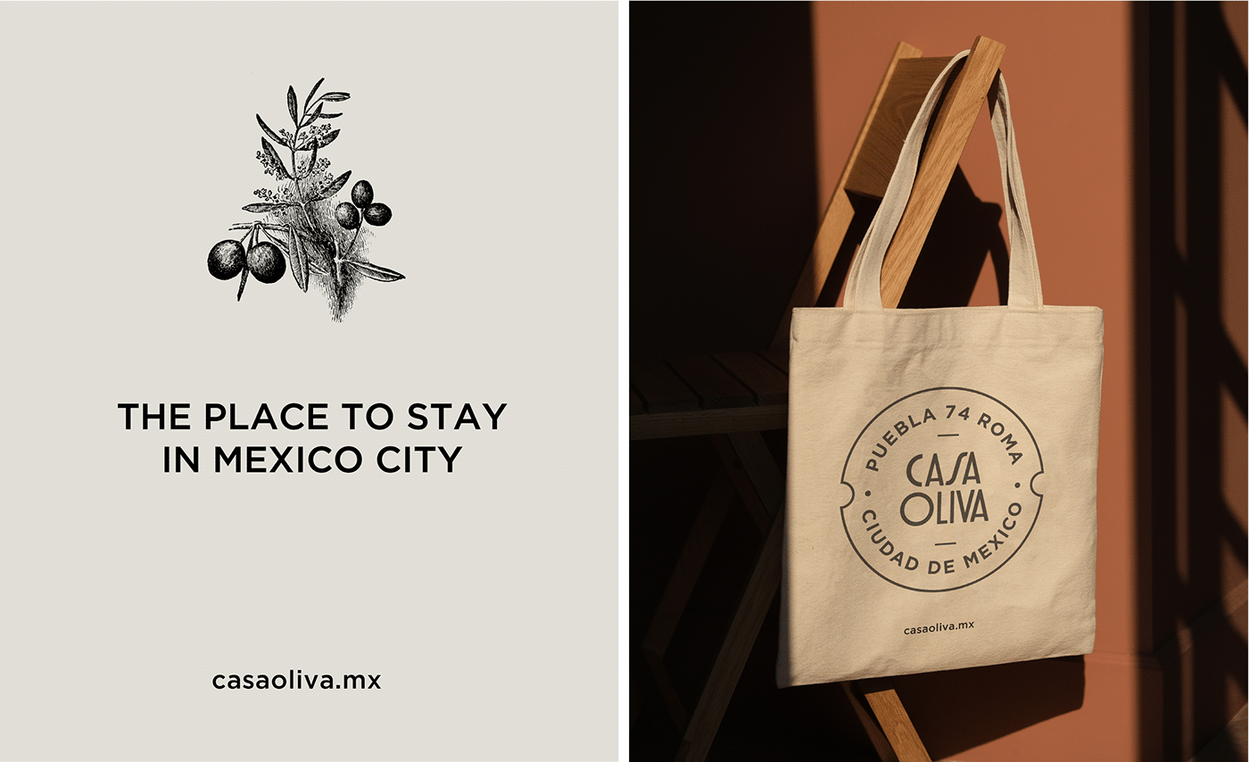 architecture branding  clean elegant green hotel Logo Design mexico city modern olive