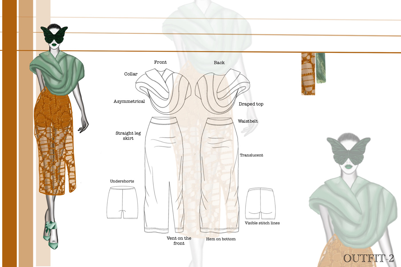 Metamorphosis fashion design Fashion  FASHION DESIGN PROJECT ILLUSTRATION  Procreate digital illustration