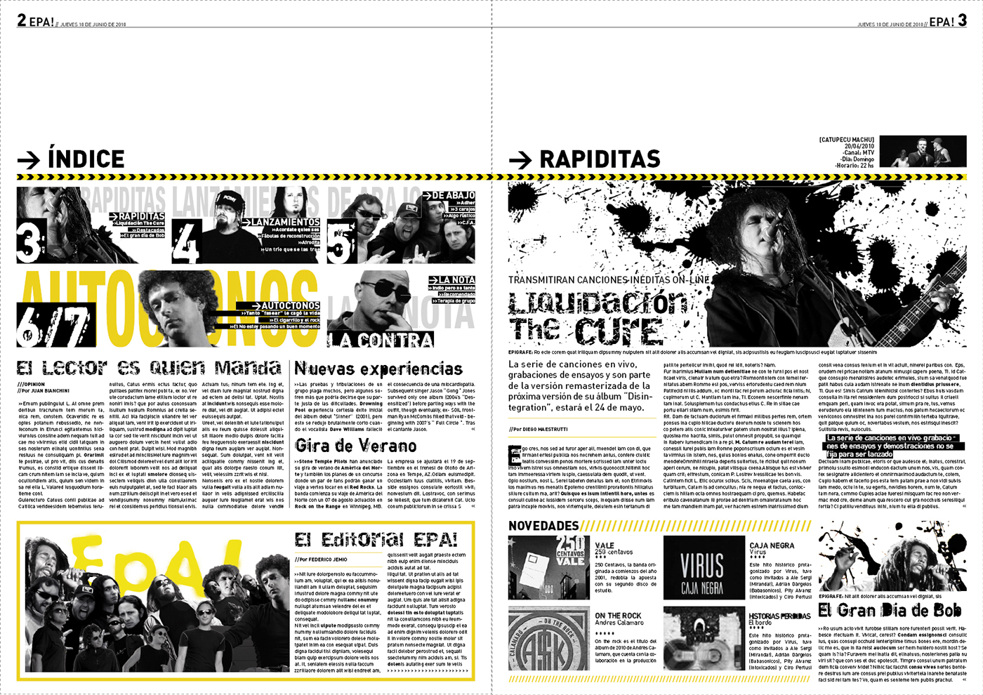 diario newspaper Suplemento musica Yantorno Ceratti solari diseño grafico fadu