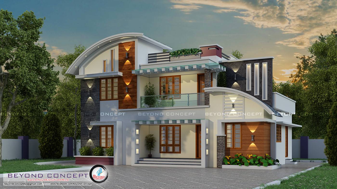 modern house 3d elevation design