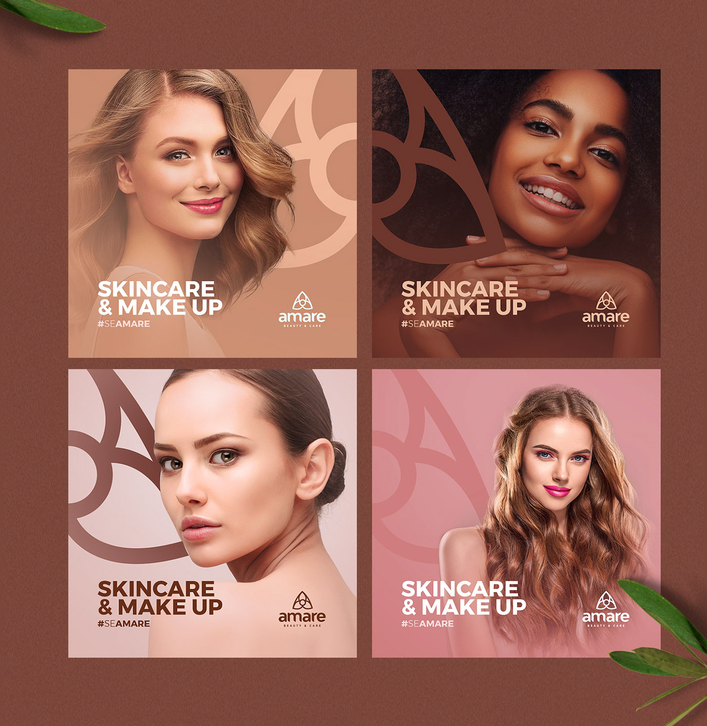 beauty brand branding  color design flower logo skin skincare social media