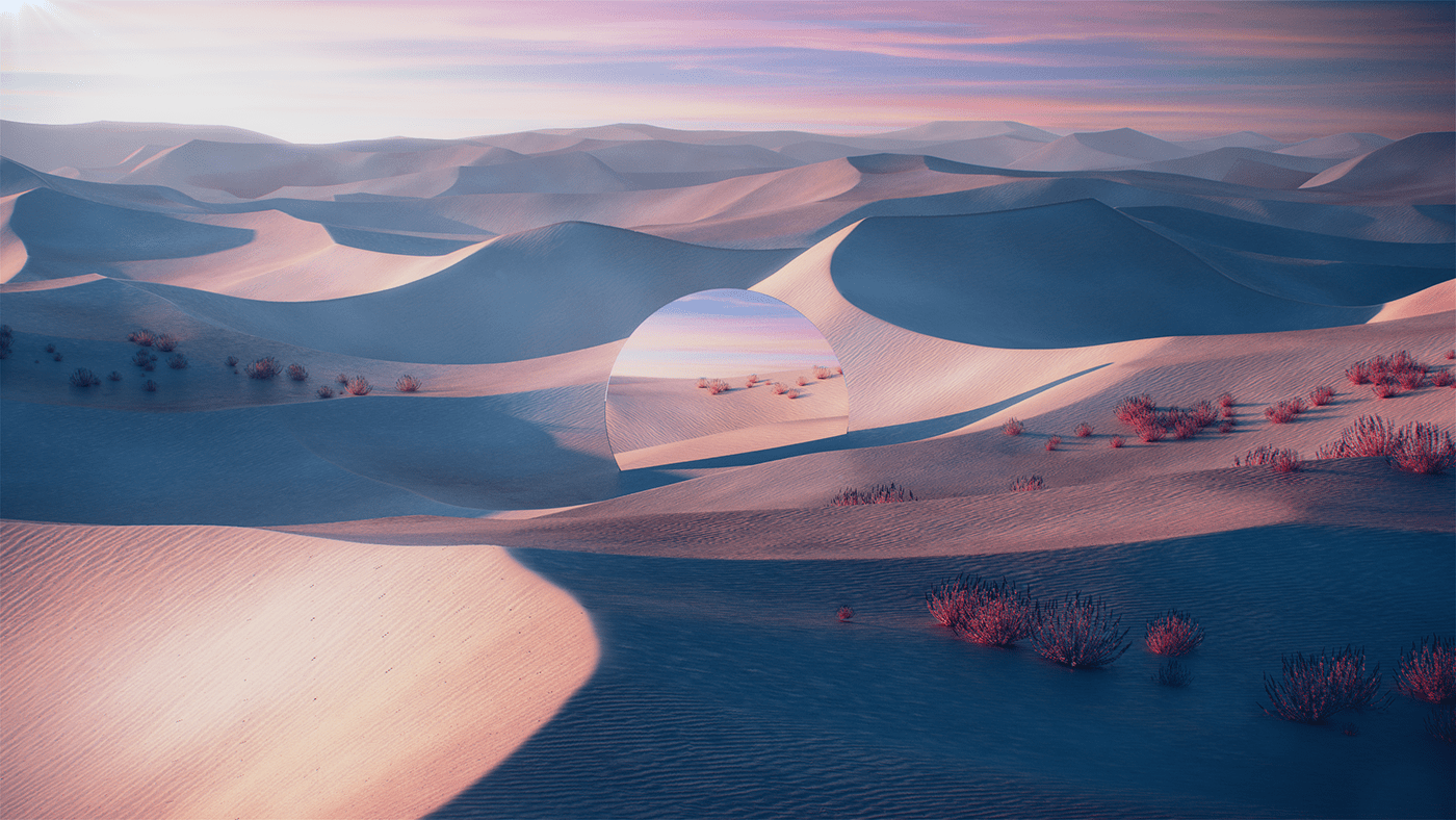 3D c4d canyon concept dune iceland Landscape mirror mountain realistic