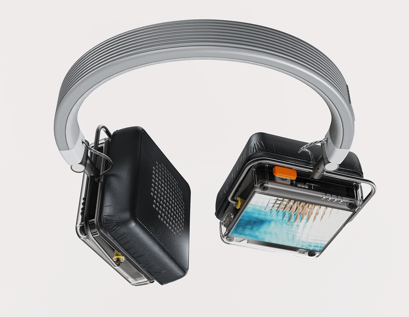 headset headsets headphones headphone electronic earphone Cyberpunk Retro Audio futuristic