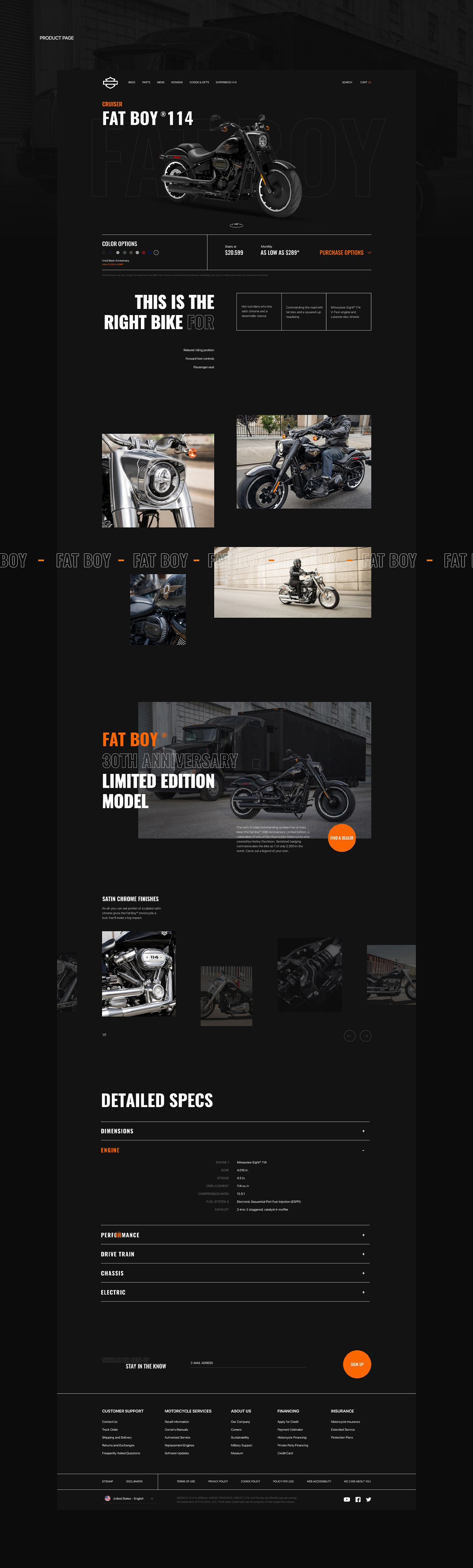 Bike concept Davidson H-D harley Motor motorcycle UI/UX Design Web Design  web page