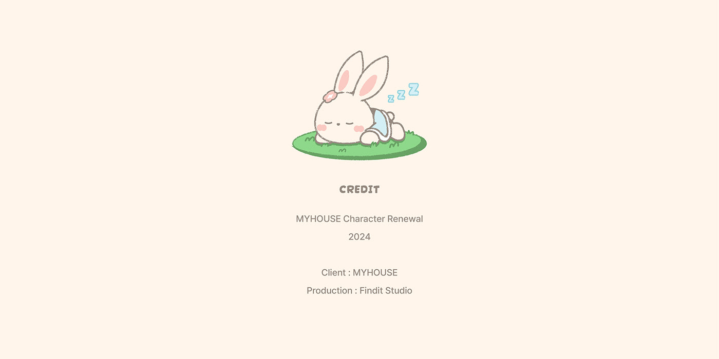 Character design Mascot rabbit 2D myhouse 브랜드 樱花 우산일러스트
