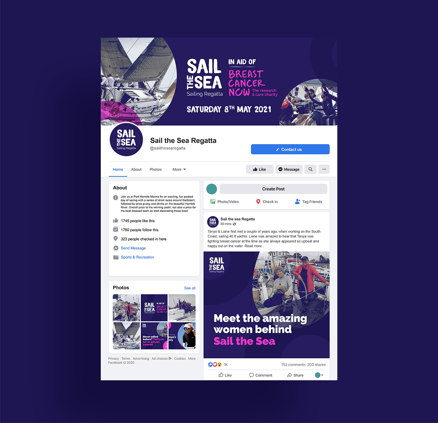 branding  Canva Templates charity facebook banner Flyer Design graphic design  logo purple social media visual identity