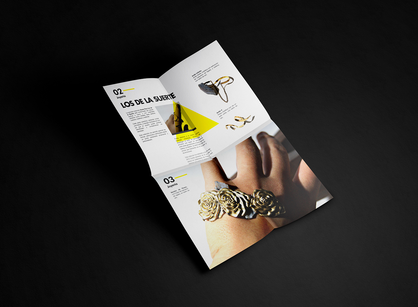 Karen Ruz Guadalajara packaging design yellow black chrome reflect industrial design jewelry footwear Logotype symbol Stationery ONE design