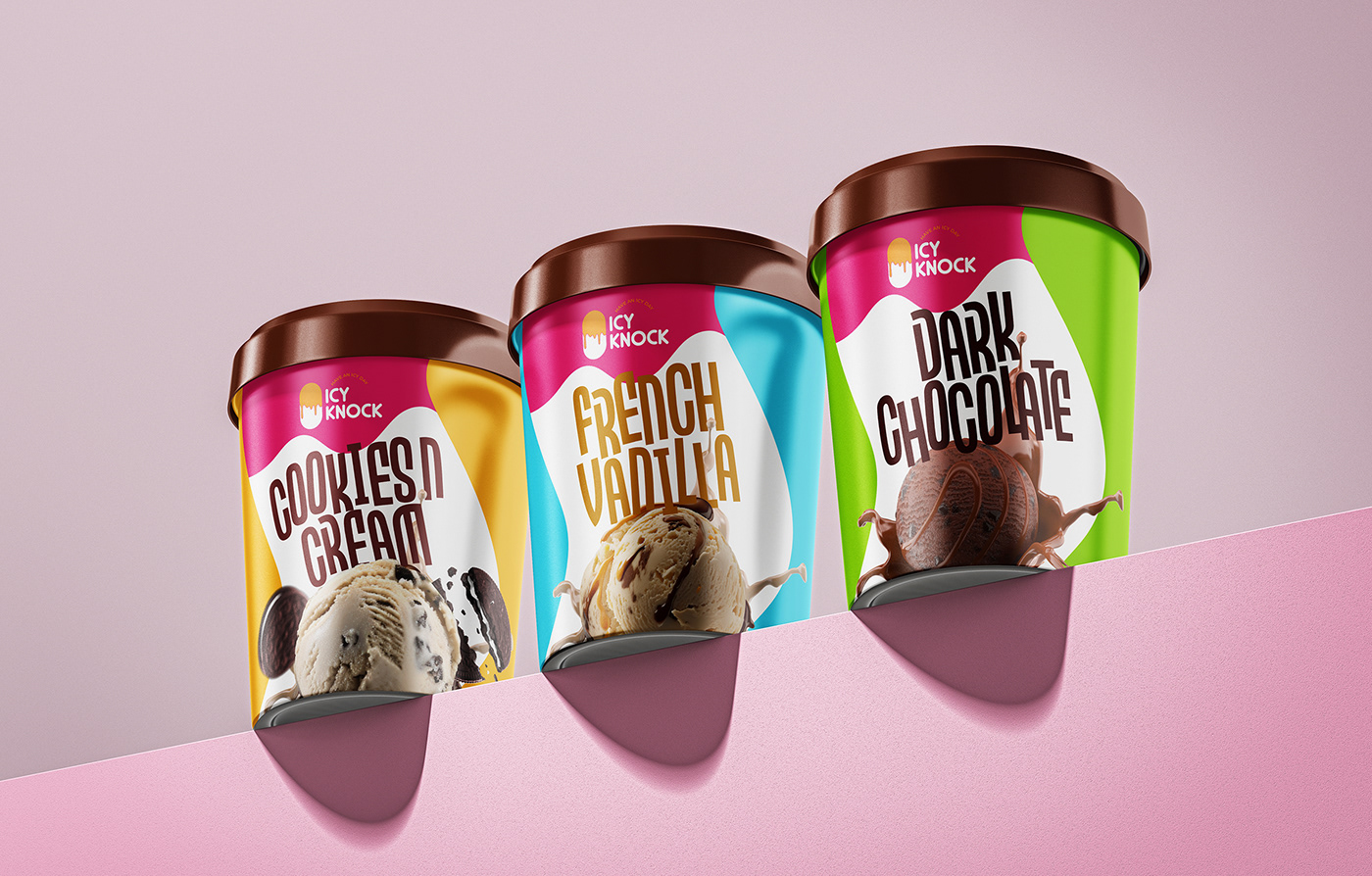ice cream brand identity popsicle ice cream cup Gelato Packaging visual identity Social media post Advertising  box