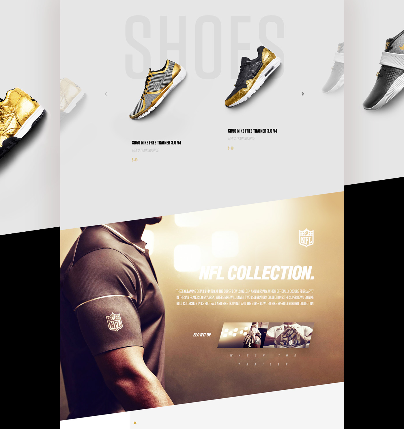 Nike superbowl design Webdesign Layout Interface art direction  visual sport template