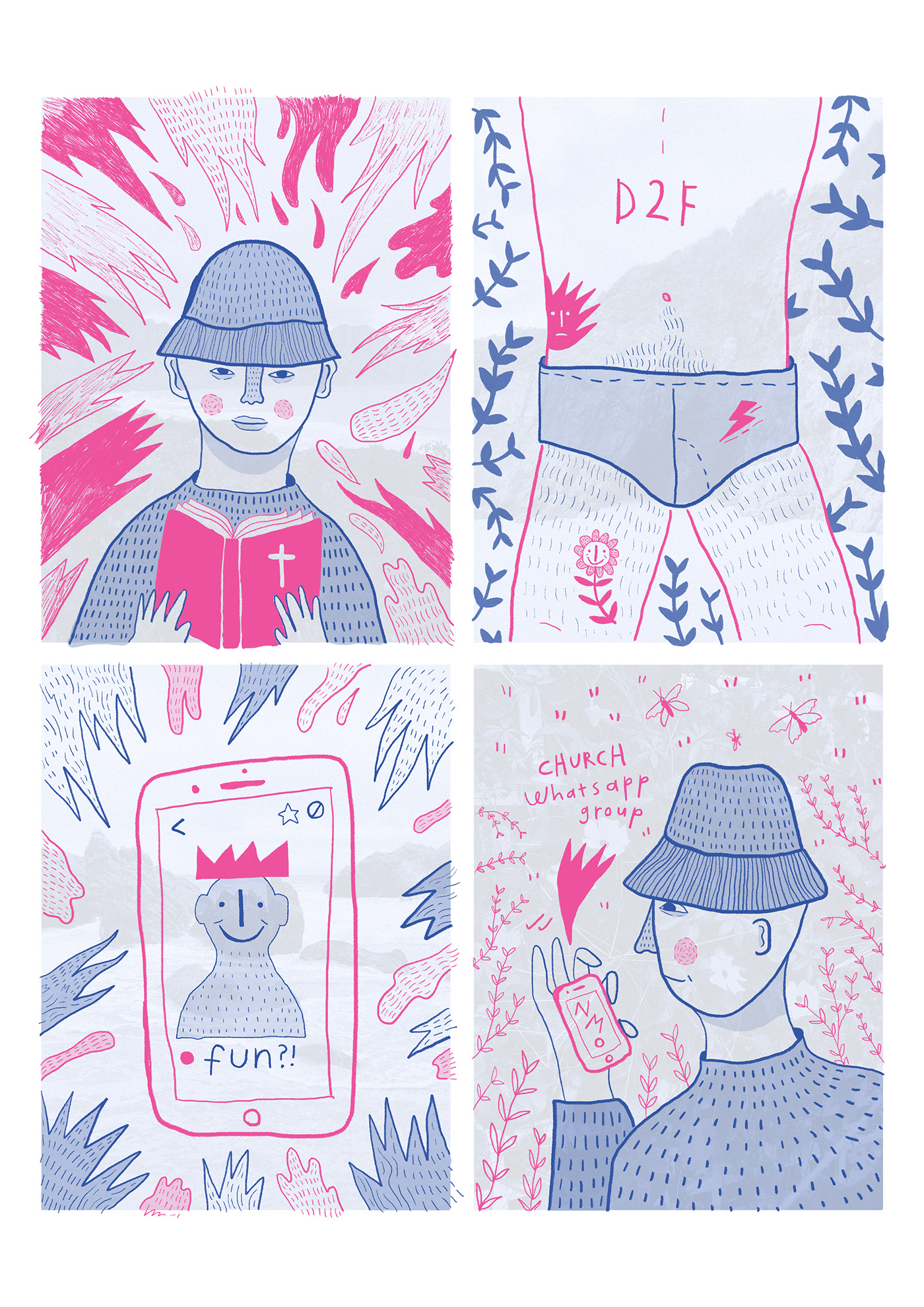 Idioms ILLUSTRATION  isiZulu queer queer south africa risograph Sequential Art Visual Narrative Zine  Zulu