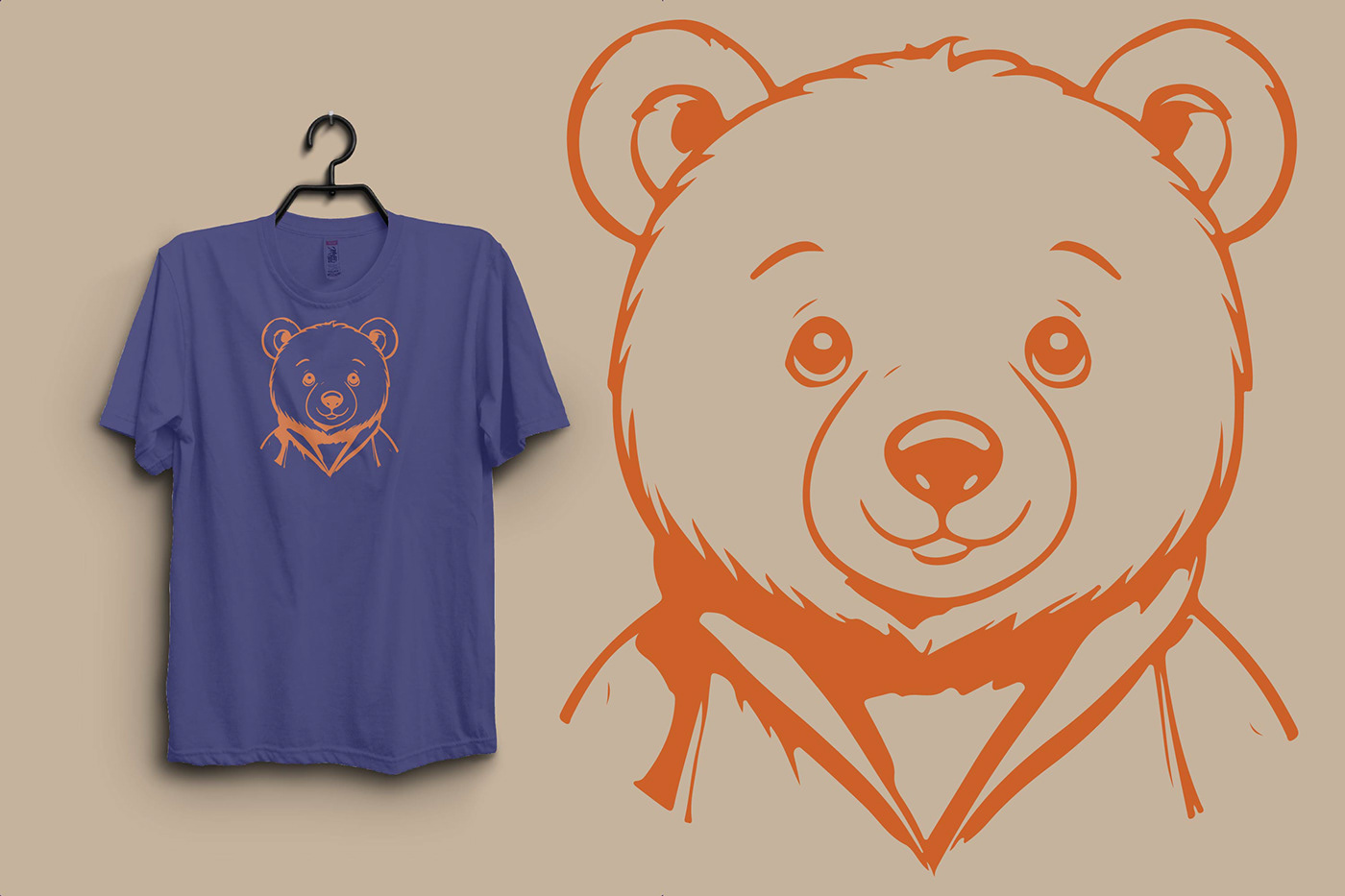beard bear bears beards animal Drawing  Digital Art  ILLUSTRATION  Graphic Designer Logo Design