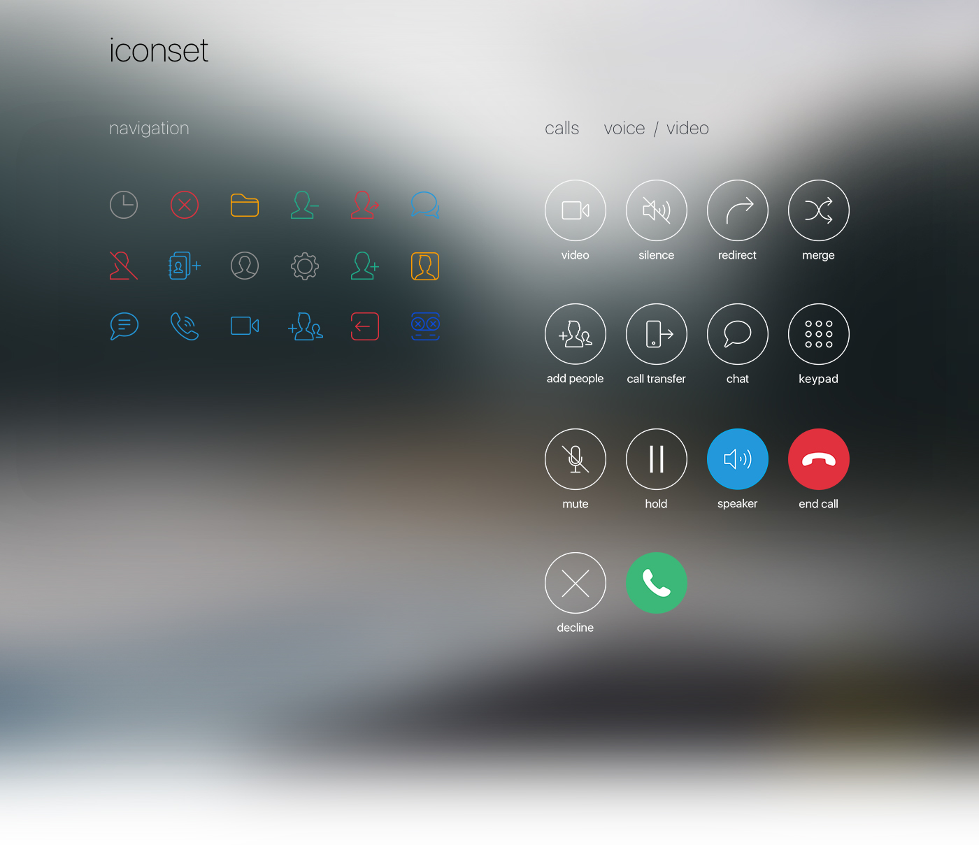 messanger voice video light bright communicanion UI/UX app ios design android
