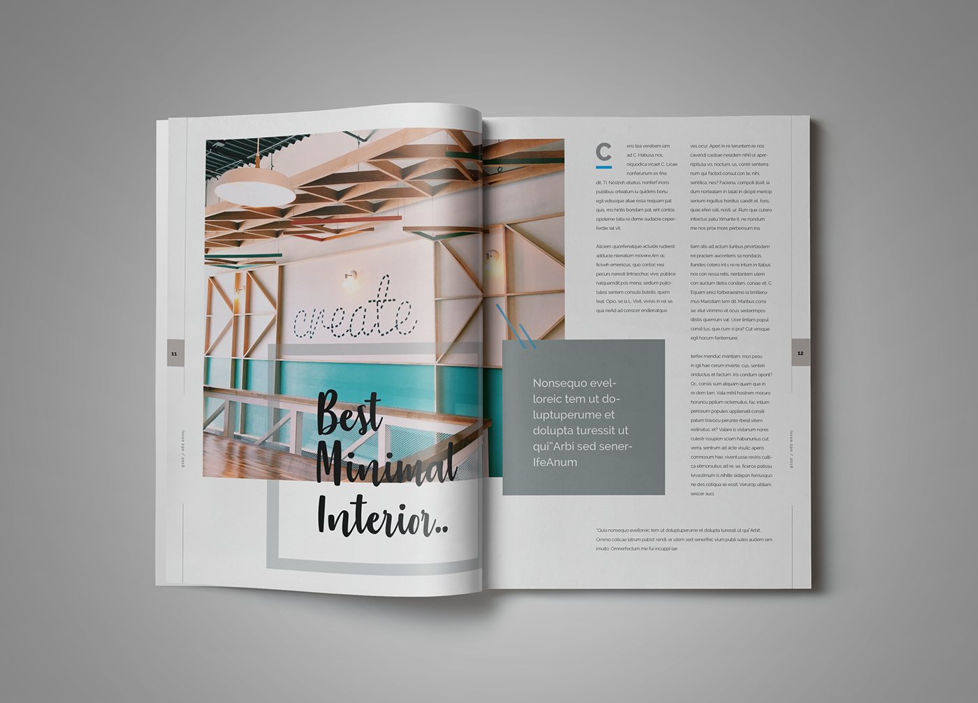 indesgn magazine template word easy modern minimal Layout simple editable