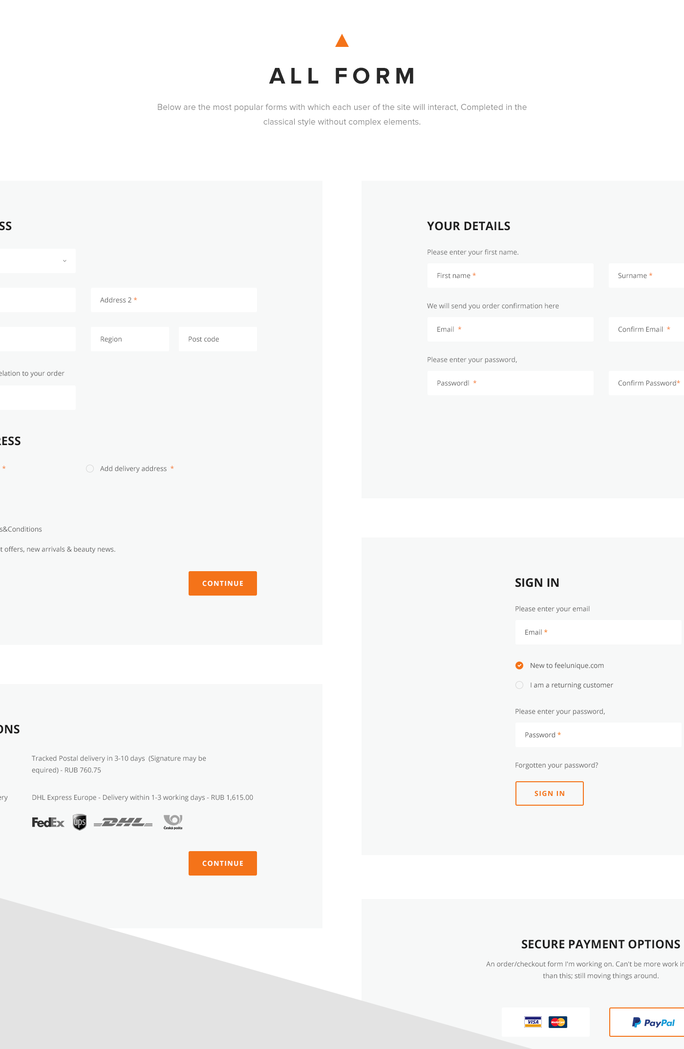 online store clean flat ux UI Web business Webdesign #orange