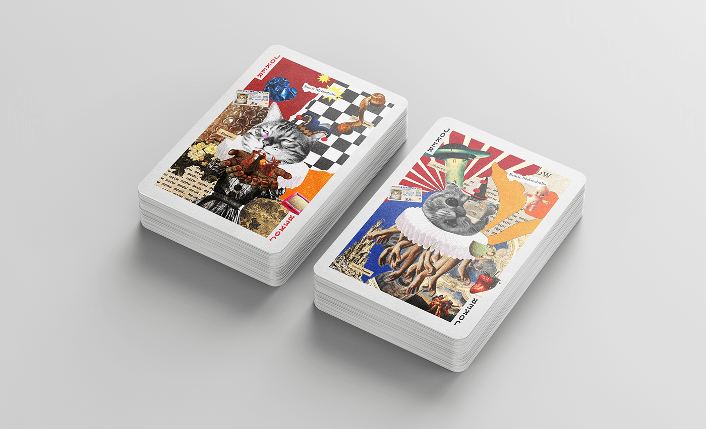 collage collage art cards Cards design Game Art Playing Cards design graphic design  poster game