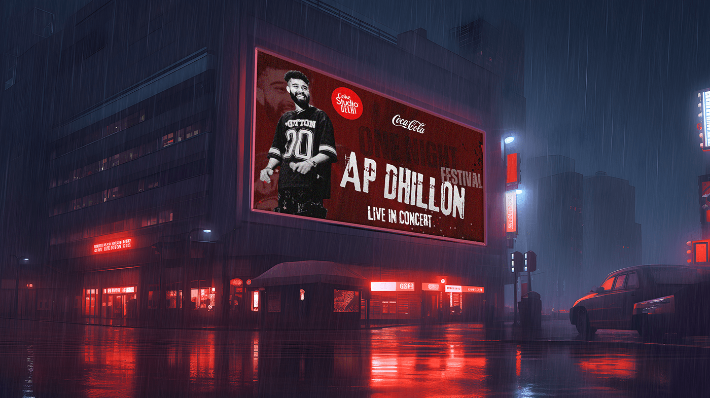coke studio AP Dhillon Graphic Designer concert poster music Delhi India billboard