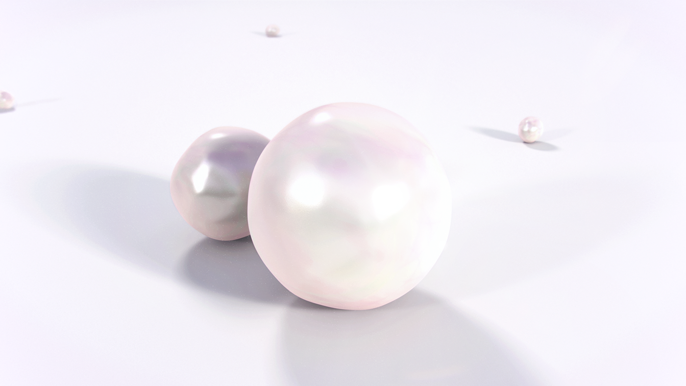 cinema4d c4d photoshop 3D design pearl shader photorealistic