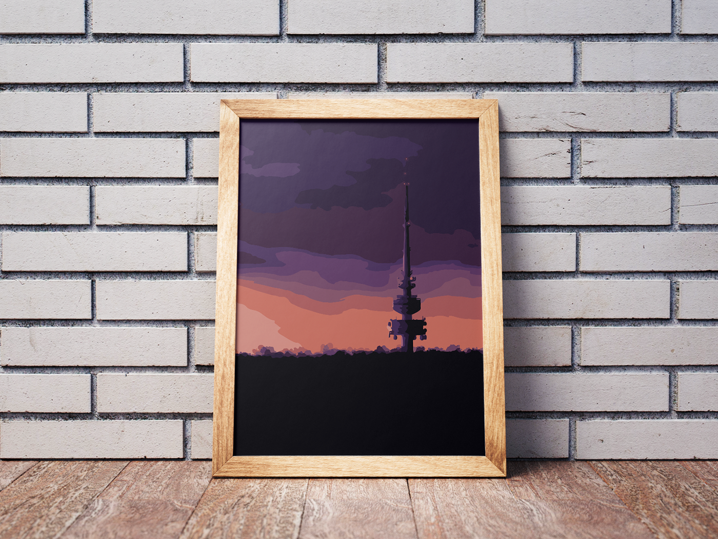 canberra tower vector Mug  art design sunset colours lighting ILLUSTRATION 