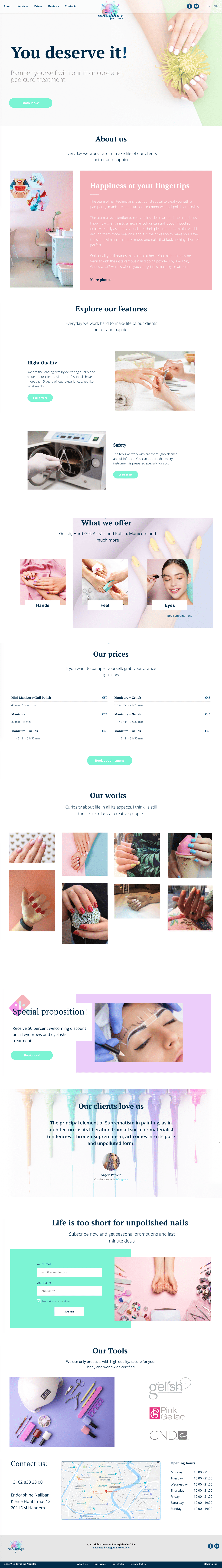 redesign UI ux tilda nails salon landing webshop