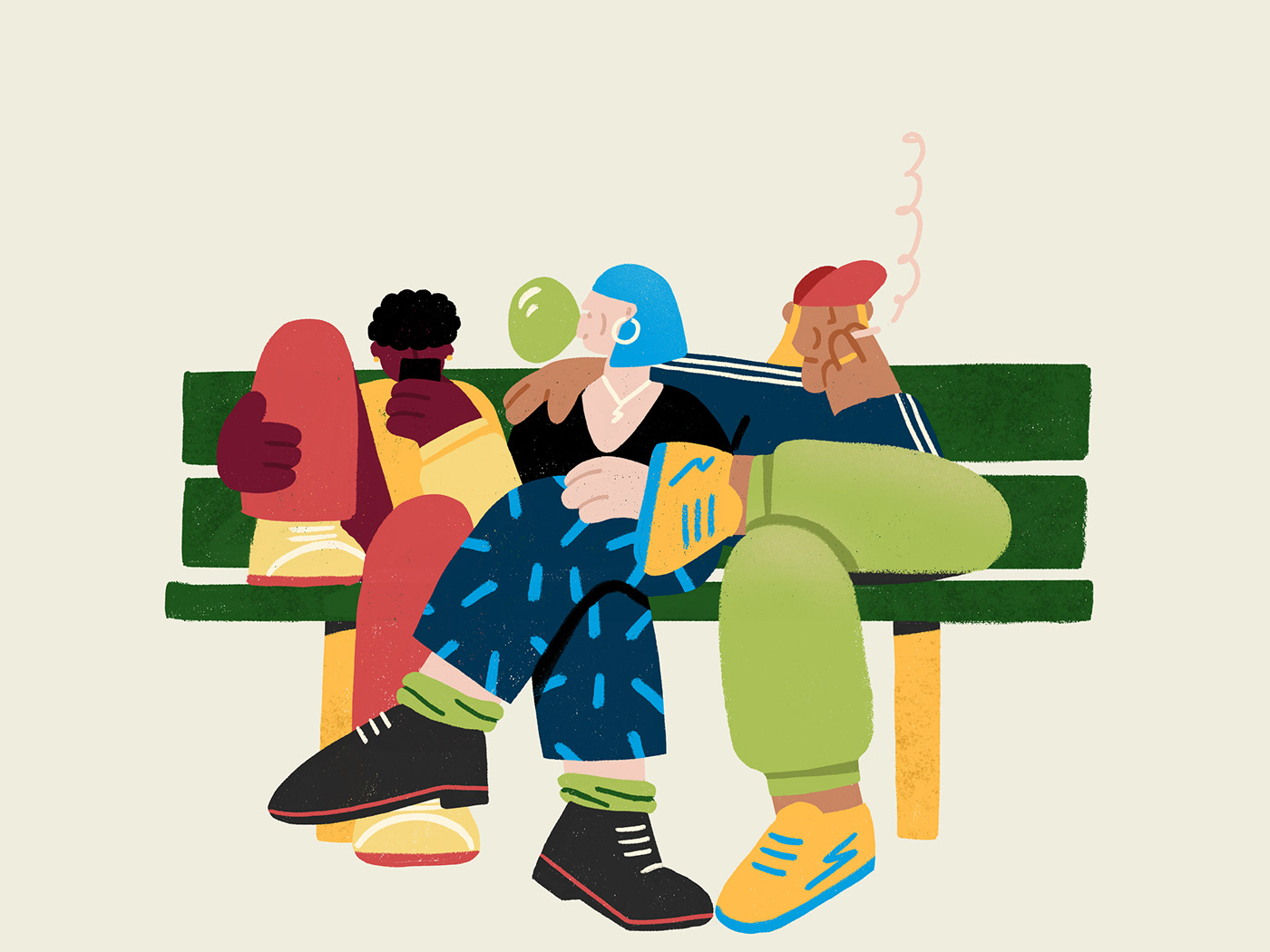 Youth culture campaign ILLUSTRATION  Leisure family Character design  Crime Prevention