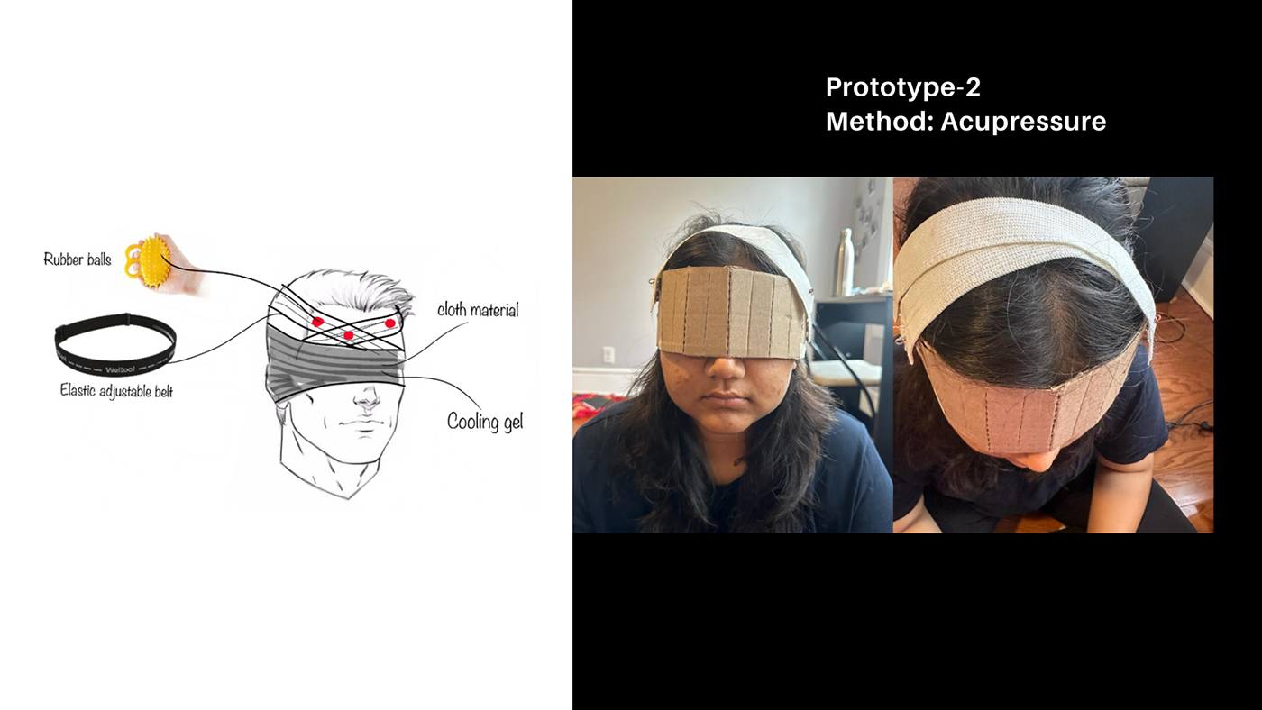 industrial design  prototype user testing Healthcare design migraine relief