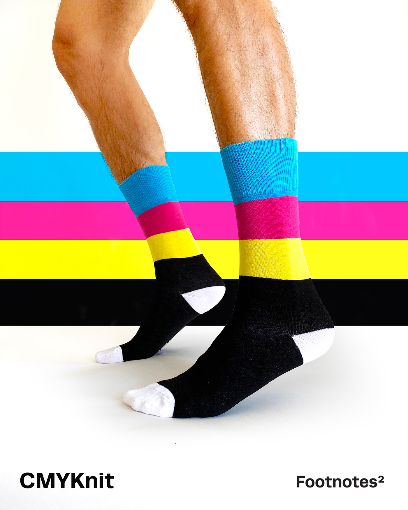 CMYK color designer goods knit Merch offset process socks Wearable