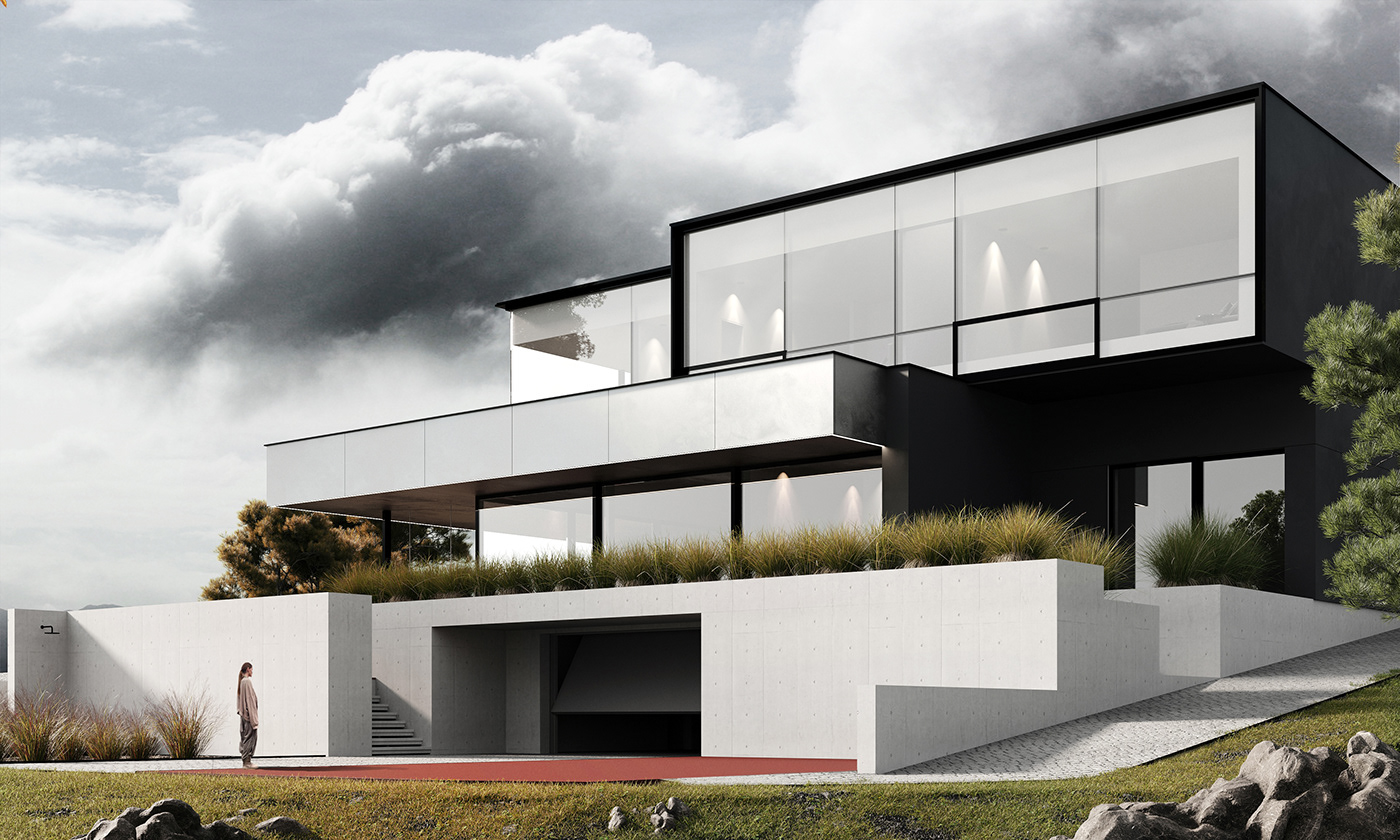 3ds max architectural design architecture archviz CGI corona exterior minimal modern visualization