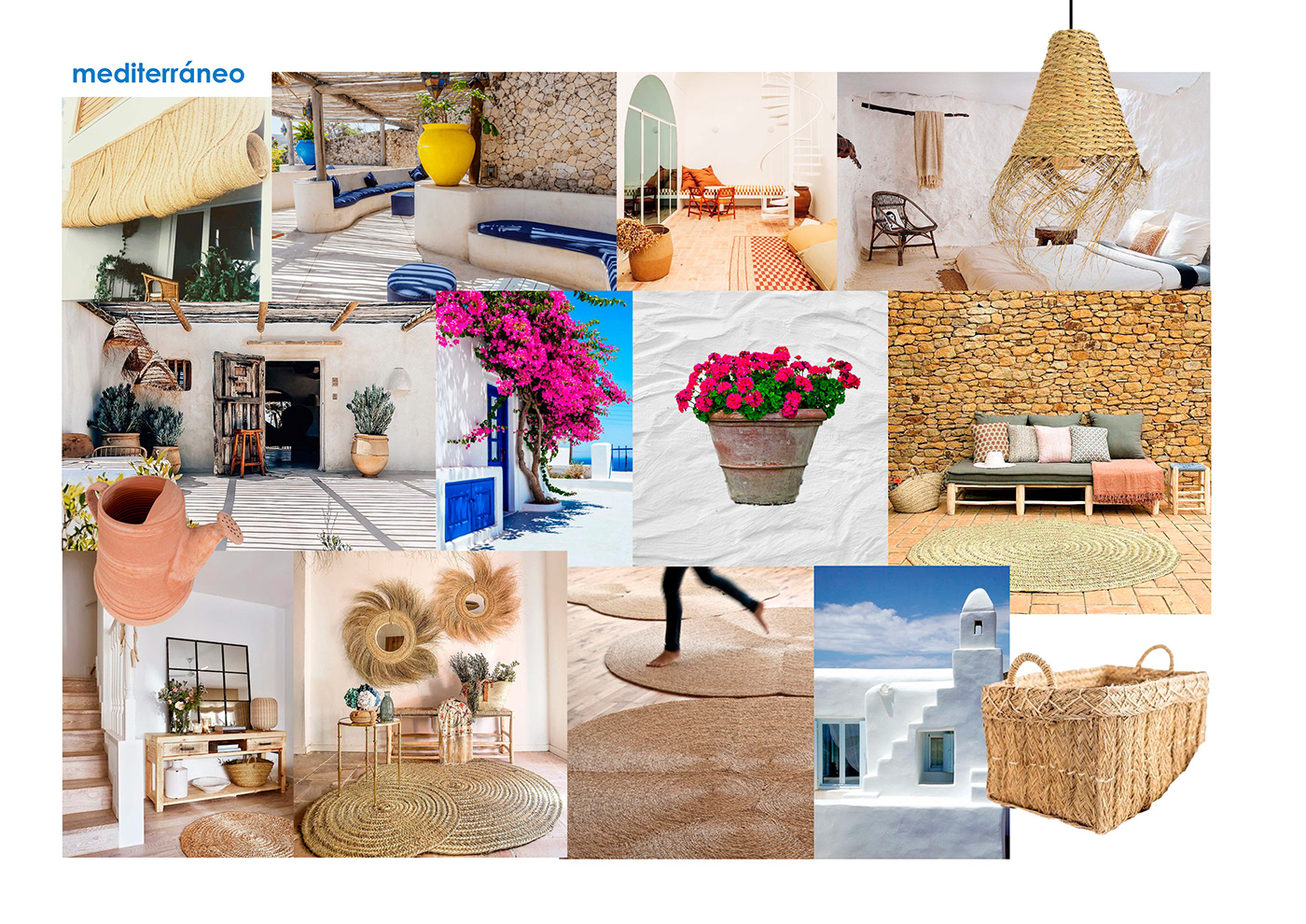 collage diseño Diseño de Interiores Interiorismo mediterraneo moodboard photoshop