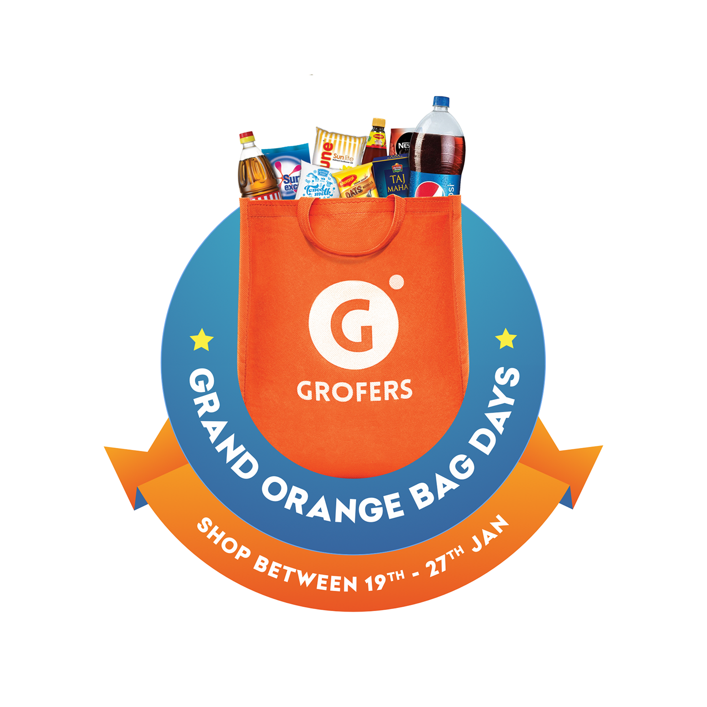 Grofers makes 115 crores on day one of Grand Orange Bag Days Sale with  flour sugar and instant noodles as top sellers  Business Insider India