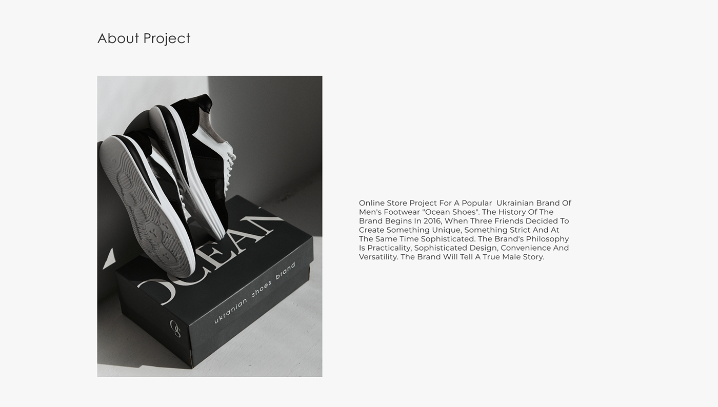 brand e-commerce Figma grey Interface Online shop shoes UI ux Web Design 