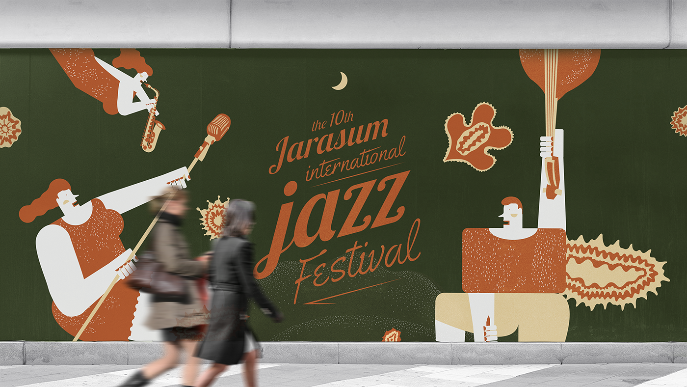 Jarasum jazz JIJF illust rainning jazz festival festival branding jazz festival